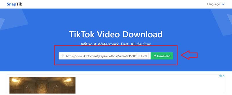 Sử dụng Snaptik.app để chuyển Video Tiktok sang MP4