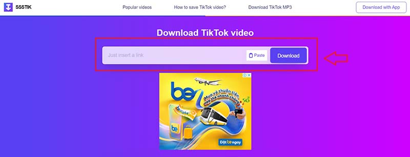 Sử dụng ssstiktok để chuyển Video Tiktok sang MP4