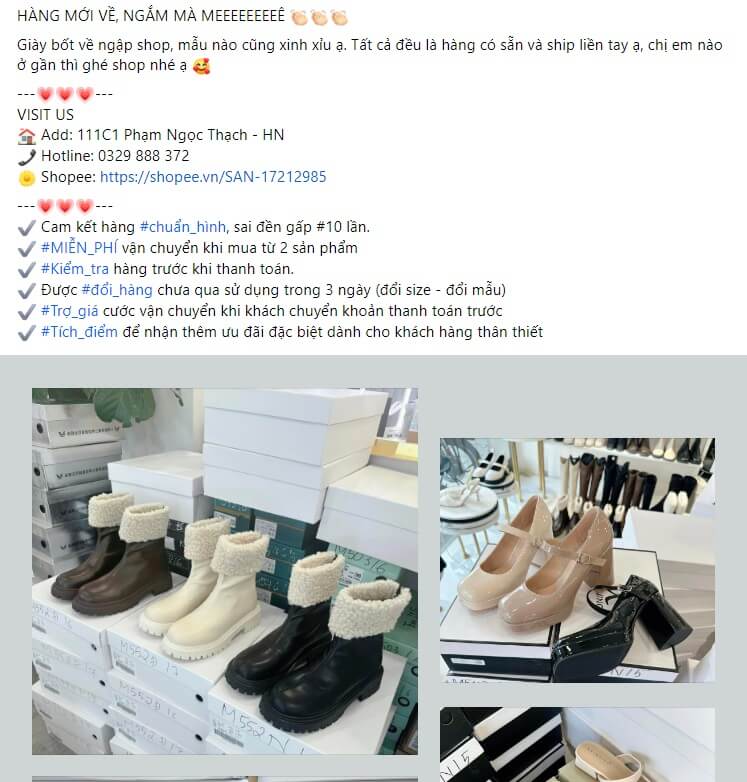 Mẫu content bán giày nữ 4