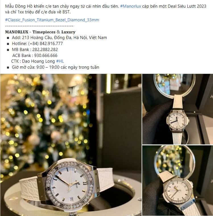 Mẫu bài viết quảng cáo đồng hồ đeo tay